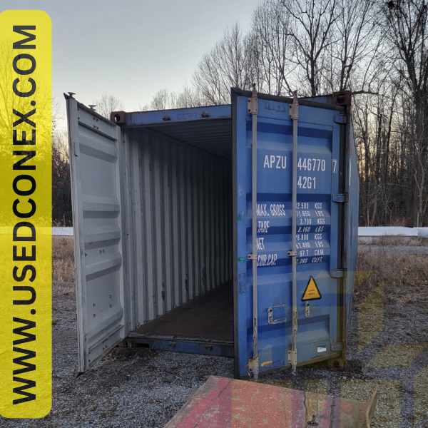 Interior of a used wind and watertight shipping container